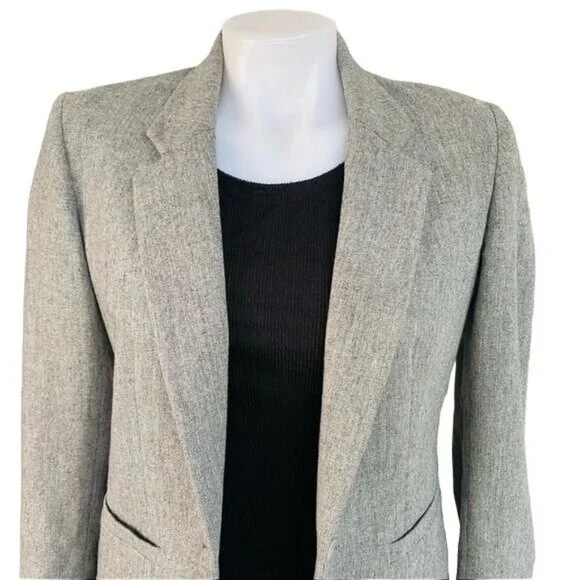 Vintage JH Collectibles Grey Blazer Single Button Gray Business Coat Size S - Picture 4 of 12